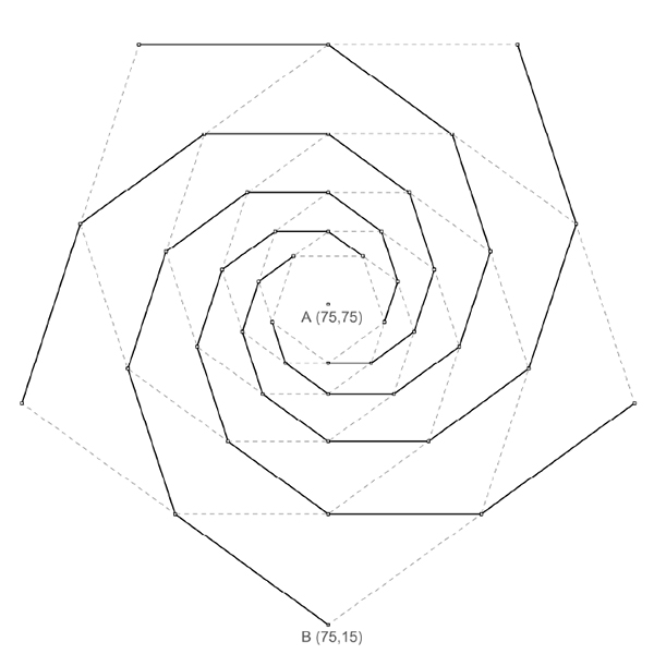 drawing polygon spiral